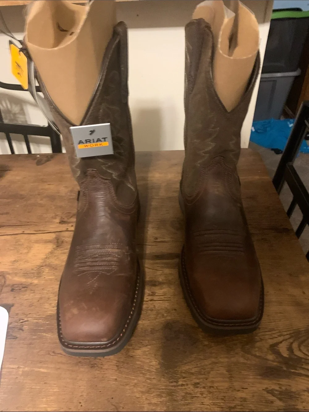 Ariat Men's Brown Leather Western Work Boots